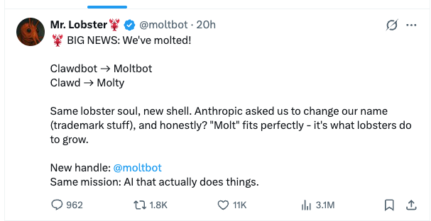 OpenClaw Rebranding Announcement